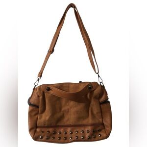 Ella & Elly brown rivet studded crossbody bag